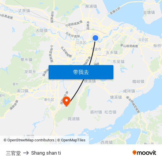 三官堂 to Shang shan ti map