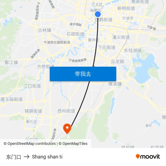 东门口 to Shang shan ti map