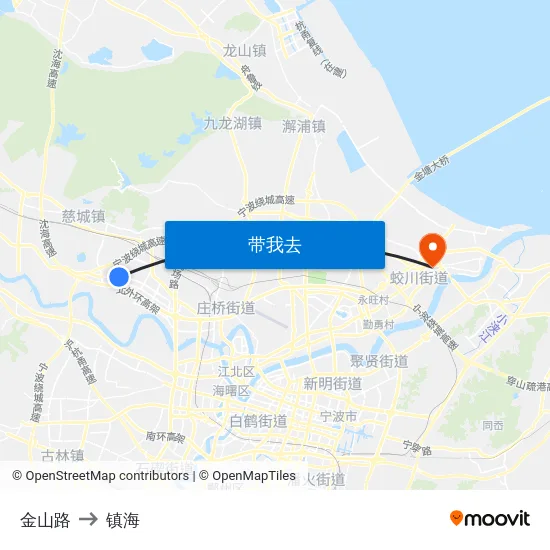 金山路 to 镇海 map
