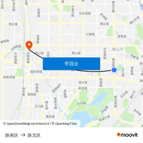 路南区 to 路北区 map