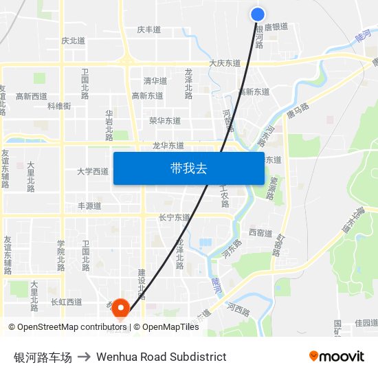 银河路车场 to Wenhua Road Subdistrict map