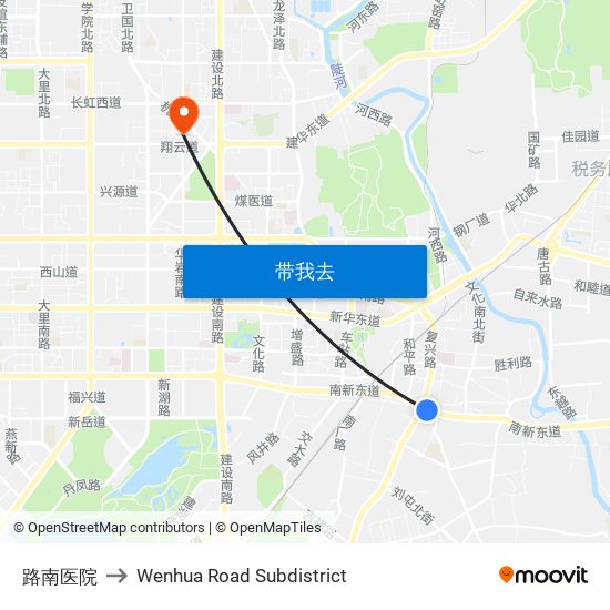 路南医院 to Wenhua Road Subdistrict map