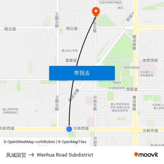 凤城国贸 to Wenhua Road Subdistrict map