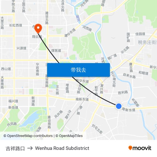 吉祥路口 to Wenhua Road Subdistrict map