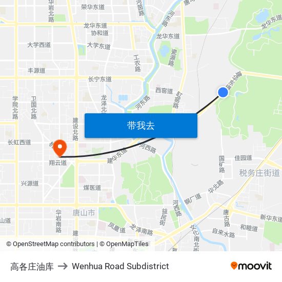 高各庄油库 to Wenhua Road Subdistrict map