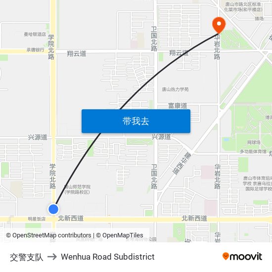 交警支队 to Wenhua Road Subdistrict map