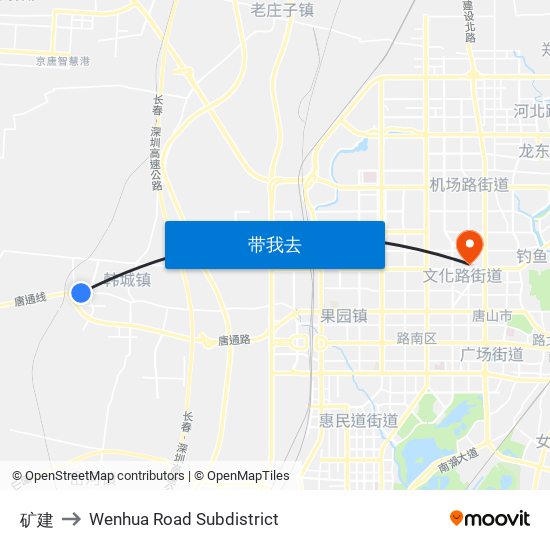 矿建 to Wenhua Road Subdistrict map