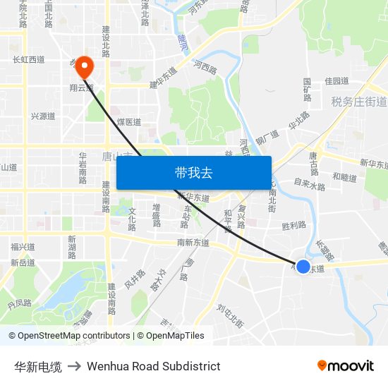 华新电缆 to Wenhua Road Subdistrict map