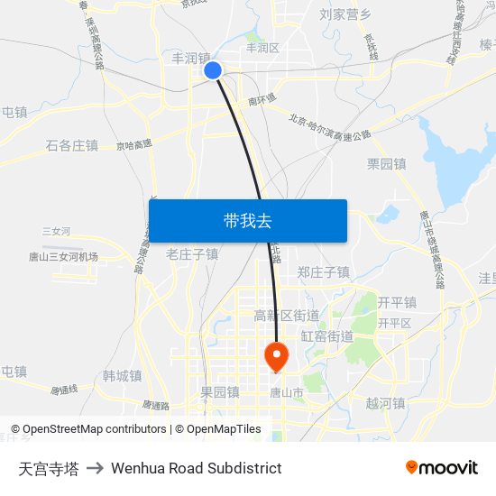 天宫寺塔 to Wenhua Road Subdistrict map