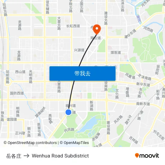岳各庄 to Wenhua Road Subdistrict map