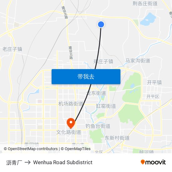 沥青厂 to Wenhua Road Subdistrict map