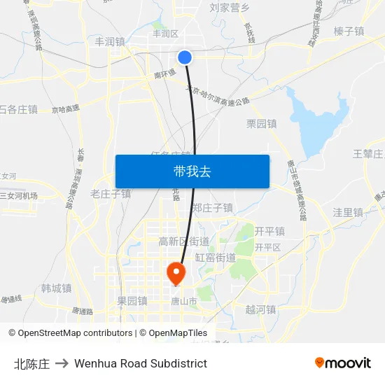 北陈庄 to Wenhua Road Subdistrict map
