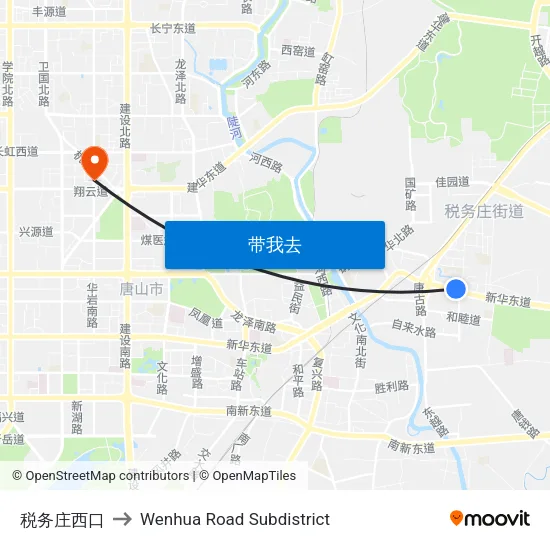 税务庄西口 to Wenhua Road Subdistrict map