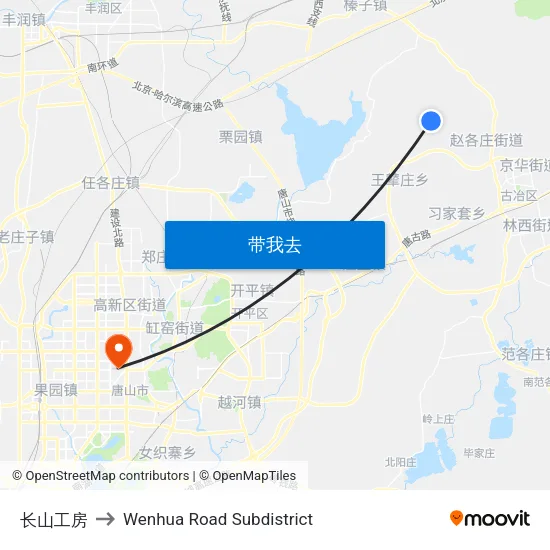 长山工房 to Wenhua Road Subdistrict map