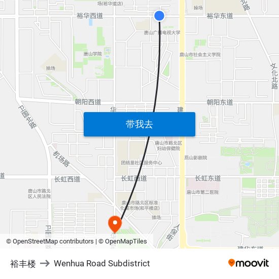 裕丰楼 to Wenhua Road Subdistrict map