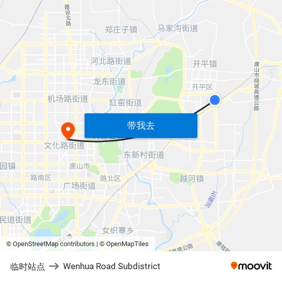 临时站点 to Wenhua Road Subdistrict map