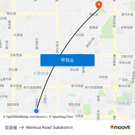 双新楼 to Wenhua Road Subdistrict map