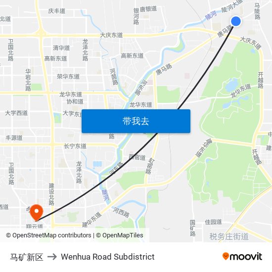 马矿新区 to Wenhua Road Subdistrict map