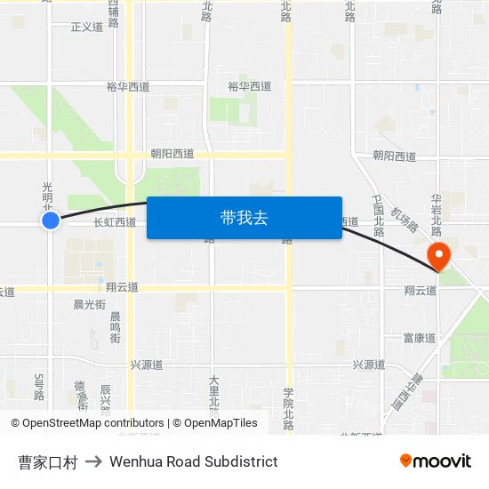 曹家口村 to Wenhua Road Subdistrict map