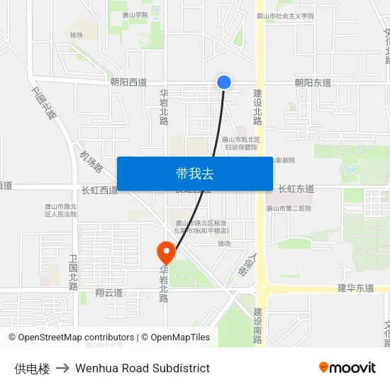 供电楼 to Wenhua Road Subdistrict map