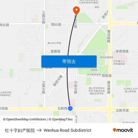 红十字妇产医院 to Wenhua Road Subdistrict map