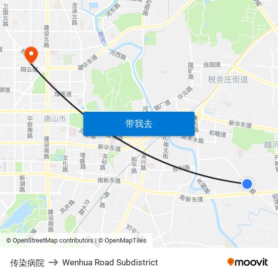 传染病院 to Wenhua Road Subdistrict map