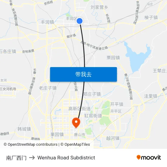 南厂西门 to Wenhua Road Subdistrict map