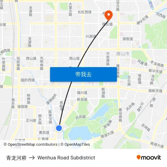 青龙河桥 to Wenhua Road Subdistrict map