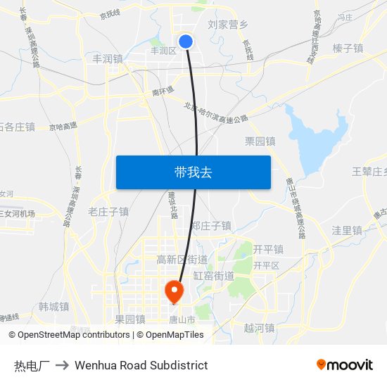 热电厂 to Wenhua Road Subdistrict map