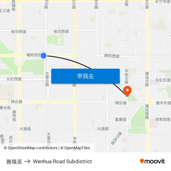 雅颂居 to Wenhua Road Subdistrict map