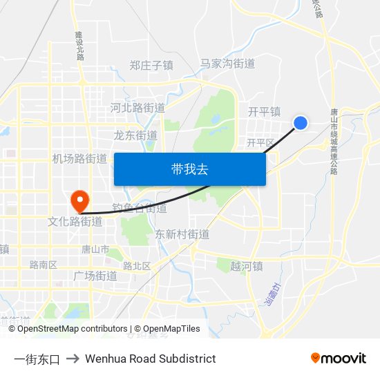 一街东口 to Wenhua Road Subdistrict map