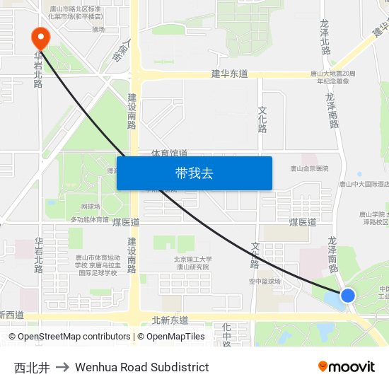 西北井 to Wenhua Road Subdistrict map