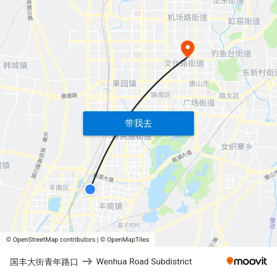 国丰大街青年路口 to Wenhua Road Subdistrict map