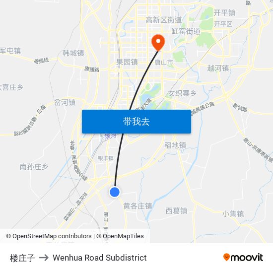 楼庄子 to Wenhua Road Subdistrict map