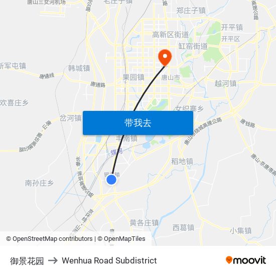 御景花园 to Wenhua Road Subdistrict map