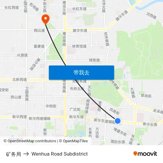 矿务局 to Wenhua Road Subdistrict map