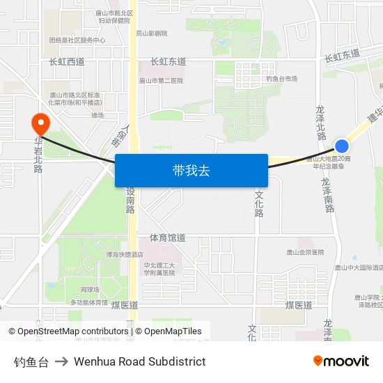 钓鱼台 to Wenhua Road Subdistrict map