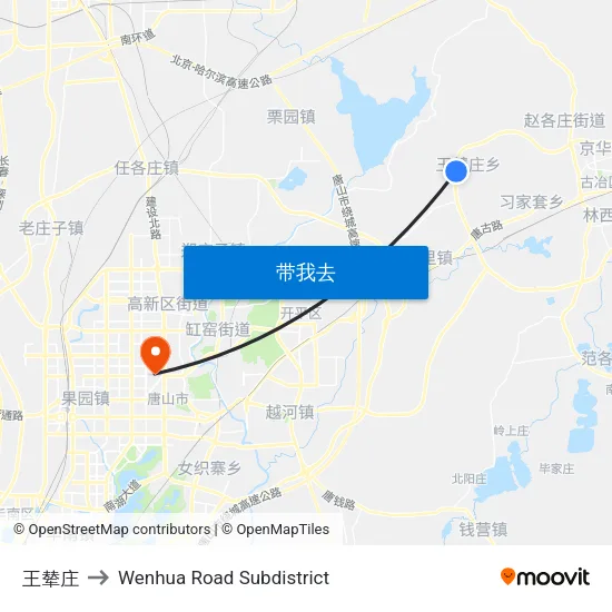 王辇庄 to Wenhua Road Subdistrict map