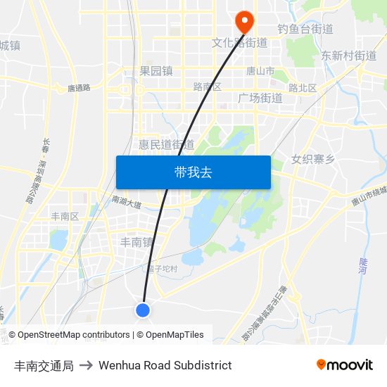 丰南交通局 to Wenhua Road Subdistrict map