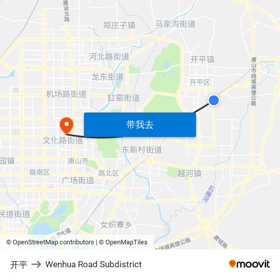 开平 to Wenhua Road Subdistrict map