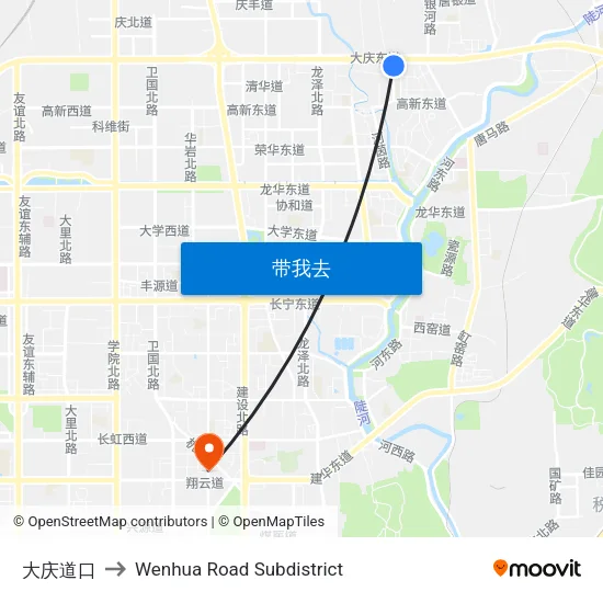 大庆道口 to Wenhua Road Subdistrict map