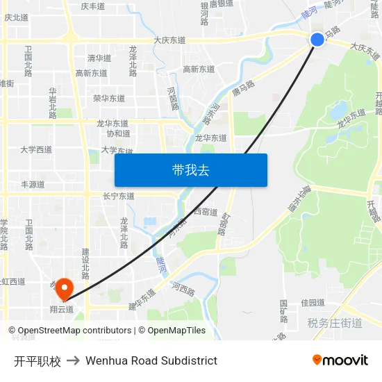开平职校 to Wenhua Road Subdistrict map