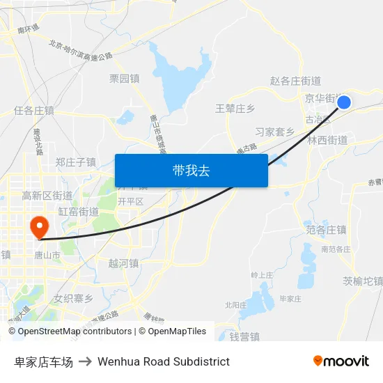 卑家店车场 to Wenhua Road Subdistrict map