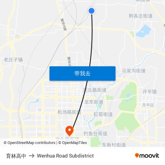 育林高中 to Wenhua Road Subdistrict map