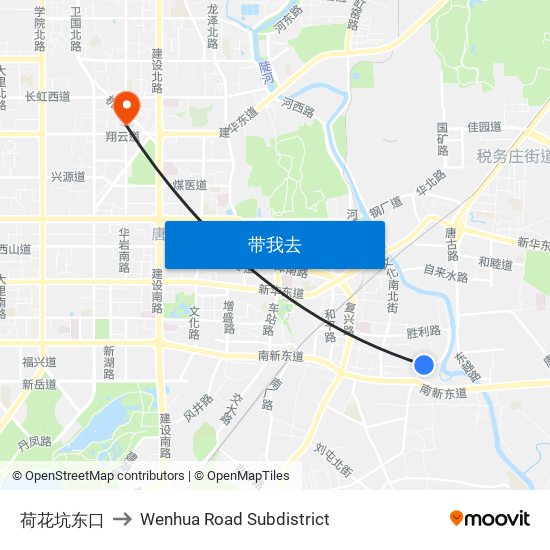 荷花坑东口 to Wenhua Road Subdistrict map