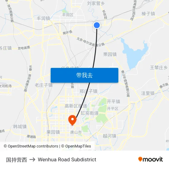 国持营西 to Wenhua Road Subdistrict map