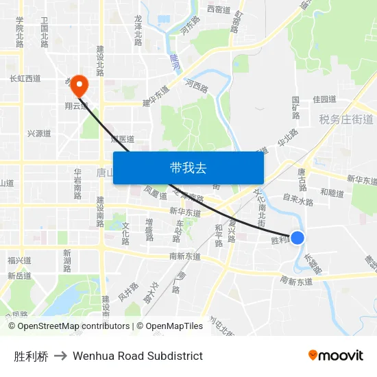 胜利桥 to Wenhua Road Subdistrict map
