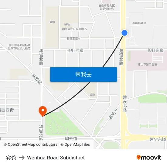 宾馆 to Wenhua Road Subdistrict map