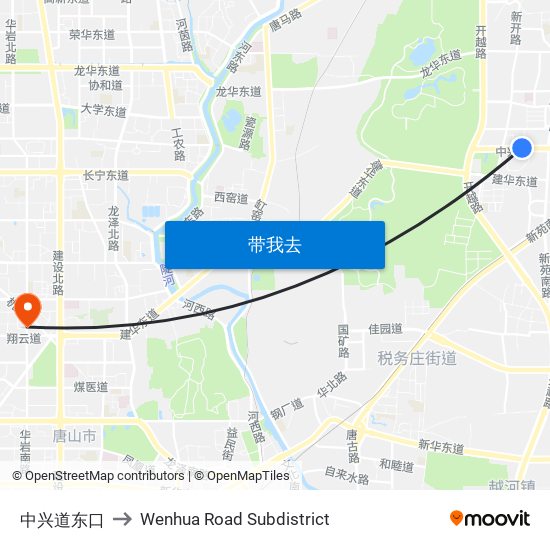 中兴道东口 to Wenhua Road Subdistrict map