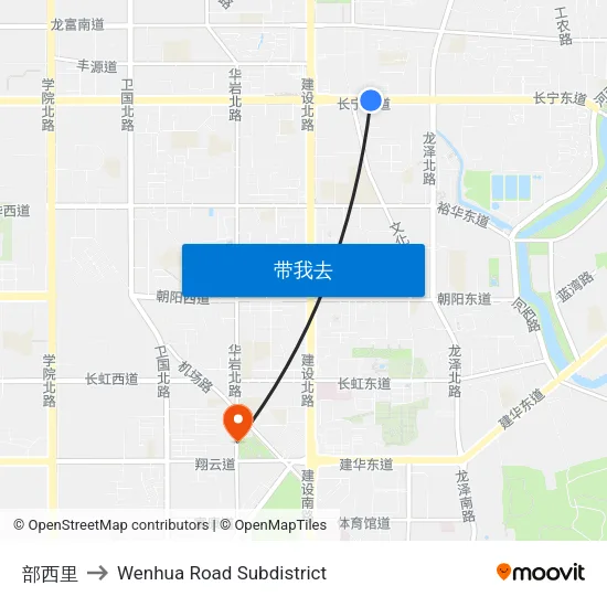 部西里 to Wenhua Road Subdistrict map
